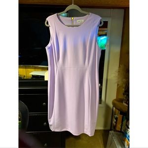 Calvin Klein Lavender Scuba Crepe Crewneck Sleeveless Sheath Dress